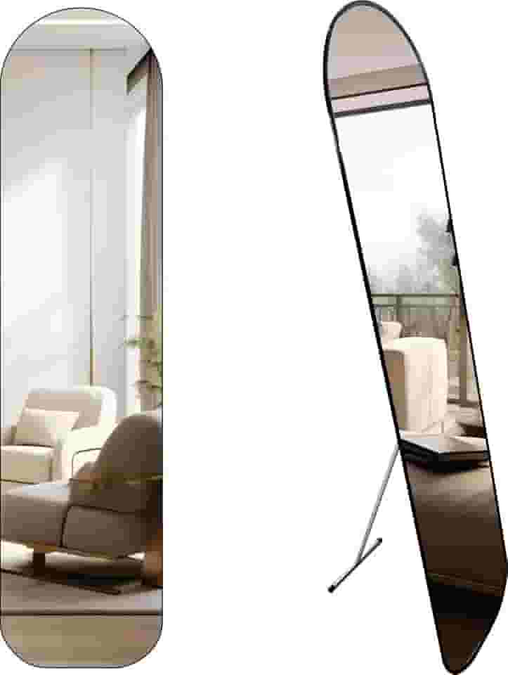 Espelho Capela C/Suporte Apoio Chao 146x36cm Retrô (MOLDURA PRETA)