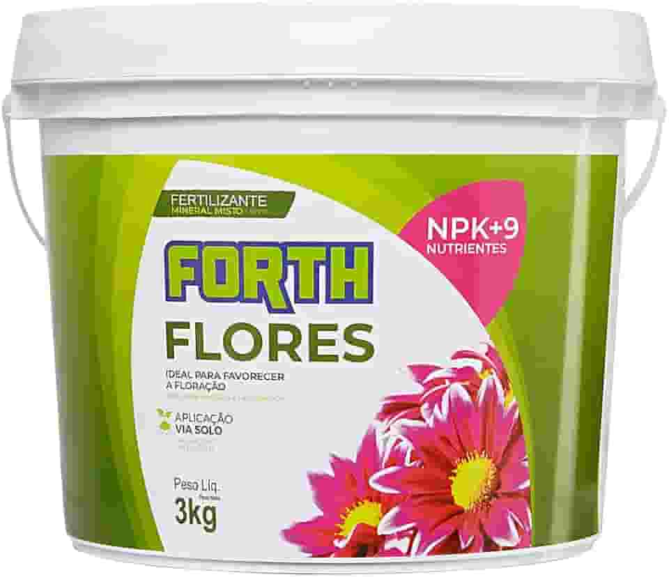 Forth Flores, Adubo Floral, Floração, Fertilizante, Micronutrientes, NPK, Nutrição Balanceada, Balde, 3kg