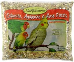 Ração para Pássaros Mistura para Calopsita, Agapornis e Rose Faces Nutripássaros-500g