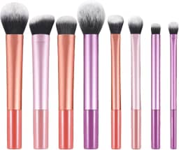 Kit de Pincéis de Maquiagem 8 Peças - Cerdas Sintéticas Macias - Completo para Todos os Tipos de Make