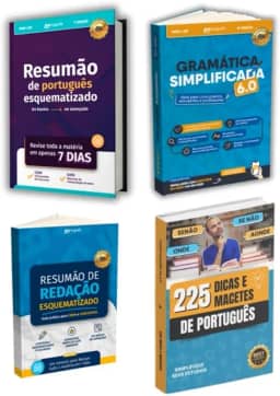 Coletânea 4 Livros Português Resumão Redação Gramática e 225 Dicas Guia Completo ENEM e Concursos