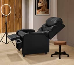 Poltrona Papai Mamãe Vovo Estetica Com Rodizios Preta - Moderna para cinema