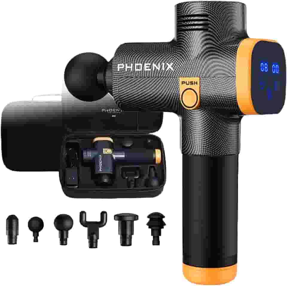 Pistola Massageadora Phoenix A2 Profissional 20 Velocidades 6 Ponteiras