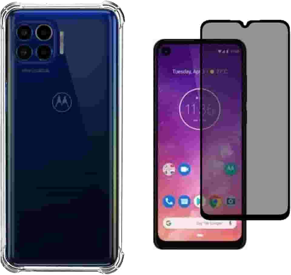 KIT Capa Anti-Impacto + Película De Privacidade 3D para Moto One Vision (Tela 6.3)