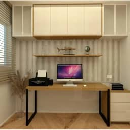 Mesa De Computador Reforçada P/ 2 Pessoas Industrial Madeira Mdf Reforçada e Ferro Para Escritório Home Office 120x60 (Mel)