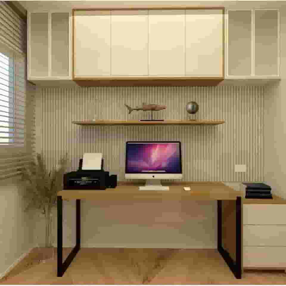 Mesa De Computador Reforçada P/ 2 Pessoas Industrial Madeira Mdf Reforçada e Ferro Para Escritório Home Office 120x60 (Mel)