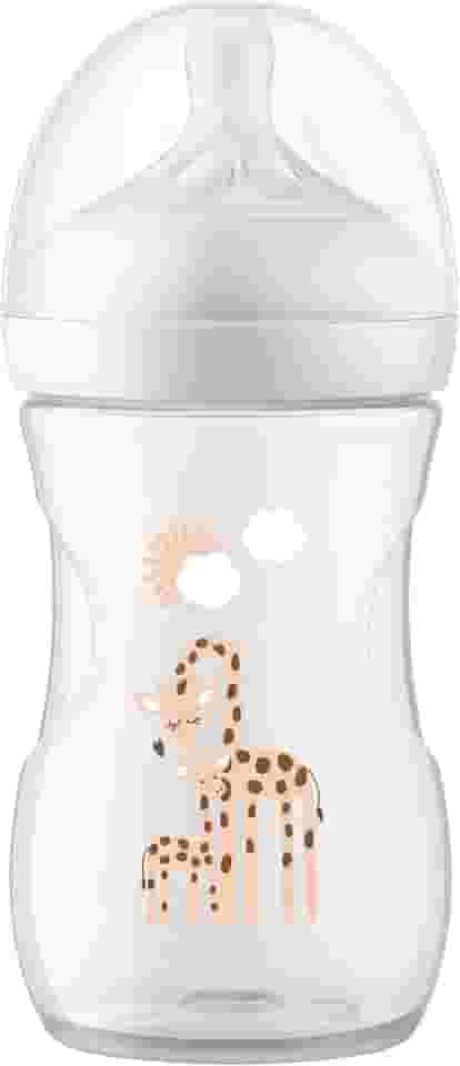 Philips Avent Mamadeira Pétala 3.0 9oz/260ml com bico de fluxo médio (Fluxo 3), Decorada Girafa, SCY903/66