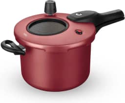 MTA - Panela de Pressão com Visor de Vidro e Fechamento Externo em Alumínio com Antiaderente, Capacidade de 4,5L, nº 20, Cor Cereja, Linha Visor.