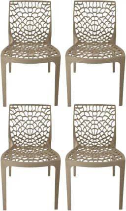 Kit com 4 cadeira Gruvyer Nude, Sala de Jantar, Cozinha, Bares e Restaurante