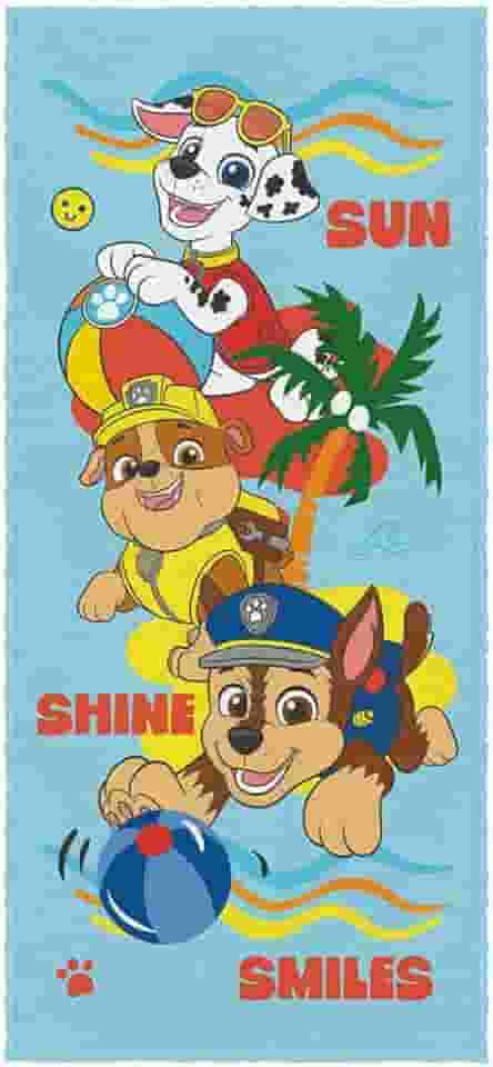 Toalha Felpuda de Banho Estampada Patrulha Canina Menino 60 cm x 1,20 m Com 1 peça