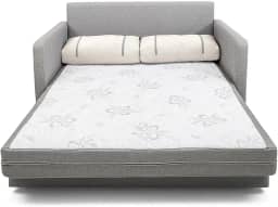 Sofá-cama Herval Aurora, com Colchão de Casal, 2 Lugares, Linho Chumbo