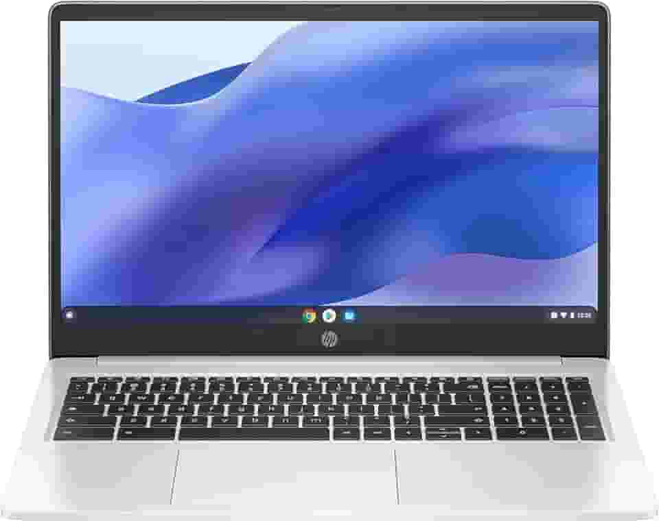 HP Chromebook premium de 15,6 HD, processador Intel Celeron N 3,7 GHz, velocidade turbo de 8 GB, SSD de 64 GB, WiFi ultrarrápido de até 1700 Mbps, Chrome OS, Arctic Sliver