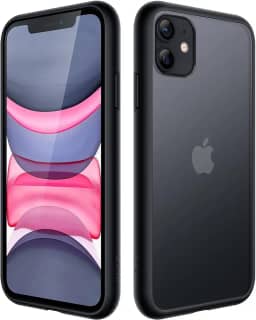 JETech Capa Fosca para iPhone 11 6,1 Polegadas, Case Proteção Contra Quedas de Grau Militar à Prova de Choque, Capinha Traseira Translúcida Fosca para Telefone, Anti-Impressão Digital (Preto)