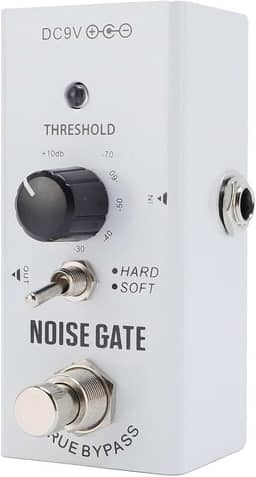 Asixxsix Pedal Noise Gate, 70dB a + 10dB Pedal de Efeitos de Guitarra Noise Killer de 2 Modos, Pedal Supressor de Ruído para Guitarra Elétrica e Baixo True Bypass
