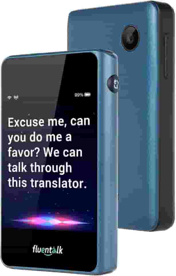 Timekettle, Dispositivo mini tradutor Fluentalk T1, sem necessidade de WiFi, dados móveis globais integrados em 1 ano, suporta 40 idiomas e tradução de fotos, tradutor de idioma instantâneo para