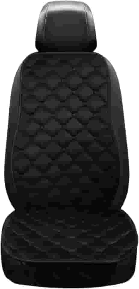 Capa Protetora De Banco Para Carro Com Encosto Em Suede Design Sofisticado Confortável e Elegante (Preto)