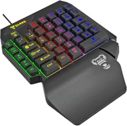 Teclado Gamer Single Hand um Mão RGB AntiGosting Ergonomico Ideal para jogos