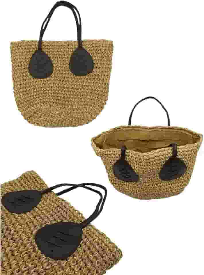 Bolsa Feminina Tiracolo Trançada Moda Praia Palha Sintética BL502