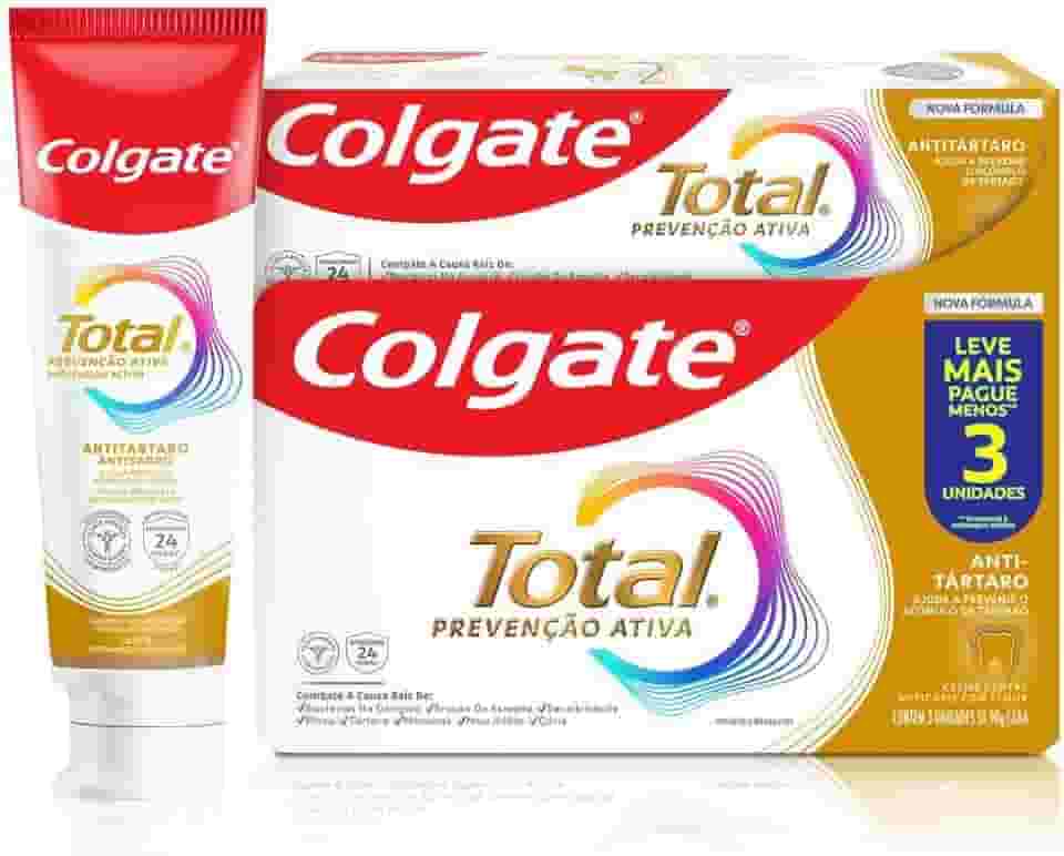 Creme Dental Colgate Total Anti Tártaro 3 unidades 90g
