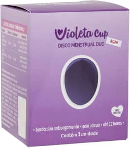 Violeta Cup Disco Menstrual Duo Mini Cor Violeta Para Colo Do Útero Médio E/Ou Baixo