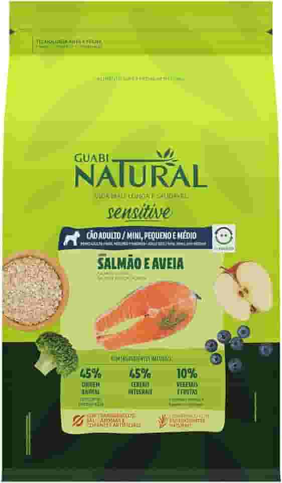 GUABI NATURAL CAO SENSITIVE MINI PEQUENO E MEDIO SALMÃO E AVEIA 2,5kg