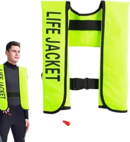 Colete De Natação Adulto Para Prática De Caiaque - Colete Inflável Automático De Segurança Para Natação,Colete de Flutuação Portátil para Kayak Pesca Stand Up Paddle Praia e Navegação