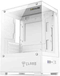Gabinete Branco Gamer Mini Tower Lateral de Vidro 290x190x375mm Clanm Snow Megalon