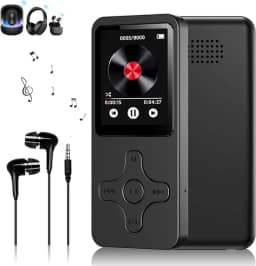 MP3 MP4 Player Slim MP3 Music Player Gravador de Rádio FM MP3 Player Bluetooth Reprodução de Música e Vídeo Suporte Cartao de Memoria de Até 128 GB(Preto) GN438