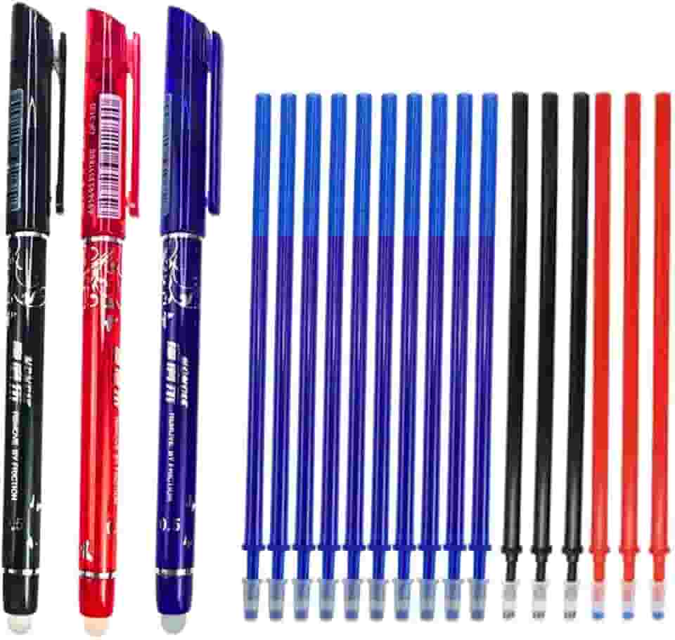 Kit 3 caneta que apaga com calor, 16 refis