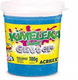 Slime Kimeleka Glitter Azul Acrilex Art Kids 180g