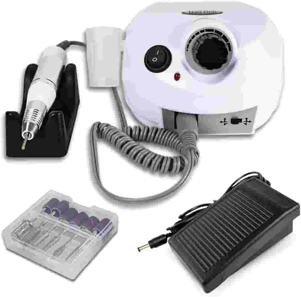 Lixadeira Elétrica Motor Nail Drill Porquinho Bivolt Branco