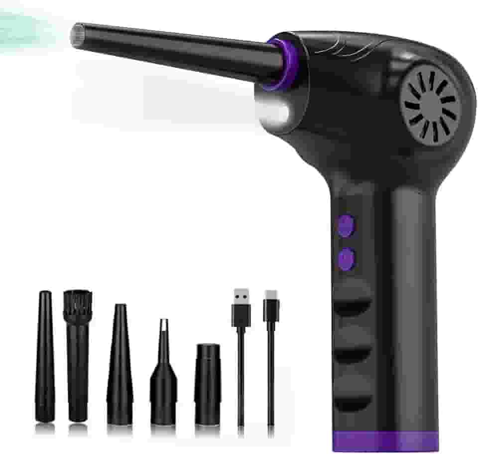 Soprador Para Limpeza Portátil Alta potência longa duração da bateria Soprador Ar Elétrico Turbo Sem Fio 60000 RPM pó Portátil para Teclado/Piano/Carro Doméstico Remoção de Poeira e Remoção de ácaros