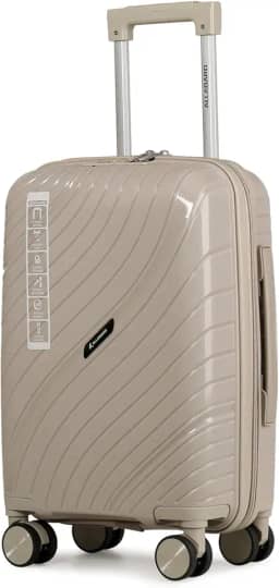 Mala de Bordo 8KG em PP Rígido Rugoso Anti Arranhão com Rodinhas 360° Removíveis e Ziper Duplo Antifurto Cadeado com Senha Shore 18 (Cinza claro)