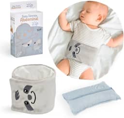 Bolsa Termica Faixa De Sementes Ervas Para Bebe Colica Gases Dor de Barriga (Cinza)