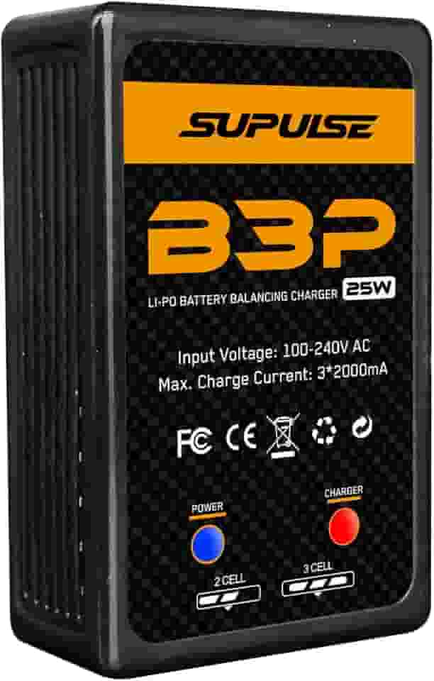 SUPULSE Carregador de Bateria Lipo 25W 2S-3S RC Balance Charger AC 7,4-11,1V B3 Pro
