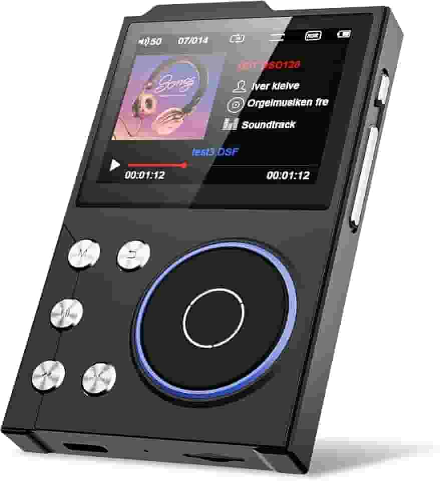 MP3 Player Bluetooth Portatil, HiFi Music Player, MP3 Mp4 Player, Music Player com Audio Digital de Alta Definição TFT sem Perdas, Suporta Cartões de Memória de até 256 GB, Preto