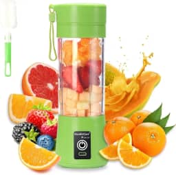 Mini Liquidificador Portátil 380ml Recarregável USB 6 laminas – Ideal para Sucos, Shakes e Smoothies (Verde)