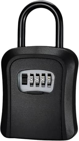 Mini Cofre De Parede Com Gancho Guarda Dinheiro Chaves Objetos Pequenos Com Senha Segredo Discreto (Preto)