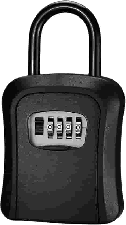 Mini Cofre De Parede Com Gancho Guarda Dinheiro Chaves Objetos Pequenos Com Senha Segredo Discreto (Preto)