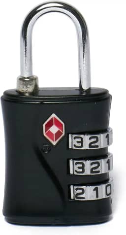 Cadeado TSA com Combinação de 3 Dígitos, Preto, Trava de Segurança para Bagagem (Preto)