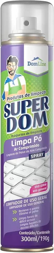 Dom Line Limpa Pó, DomLine, Ar Comprimido, Aerosol, 300 ml, Incolor