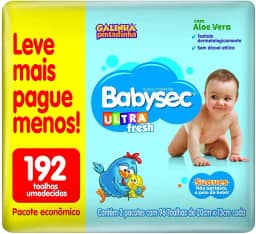 Lenço Umedecido Babysec Pacote Economico 192 folhas