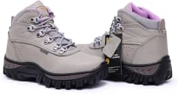 Bota Feminina Trilha em Couro Legítimo Blaqueado com Palmilha de Gel 2066