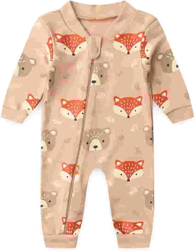 Macacão Bebê sem Pé com Zíper Suedine Estampado (RN/P/M/G/1)