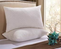 Kit 2 Travesseiros Fibra de Bambu 70x50cm Antistress Alto Firme Antialérgico para Sono Confortável