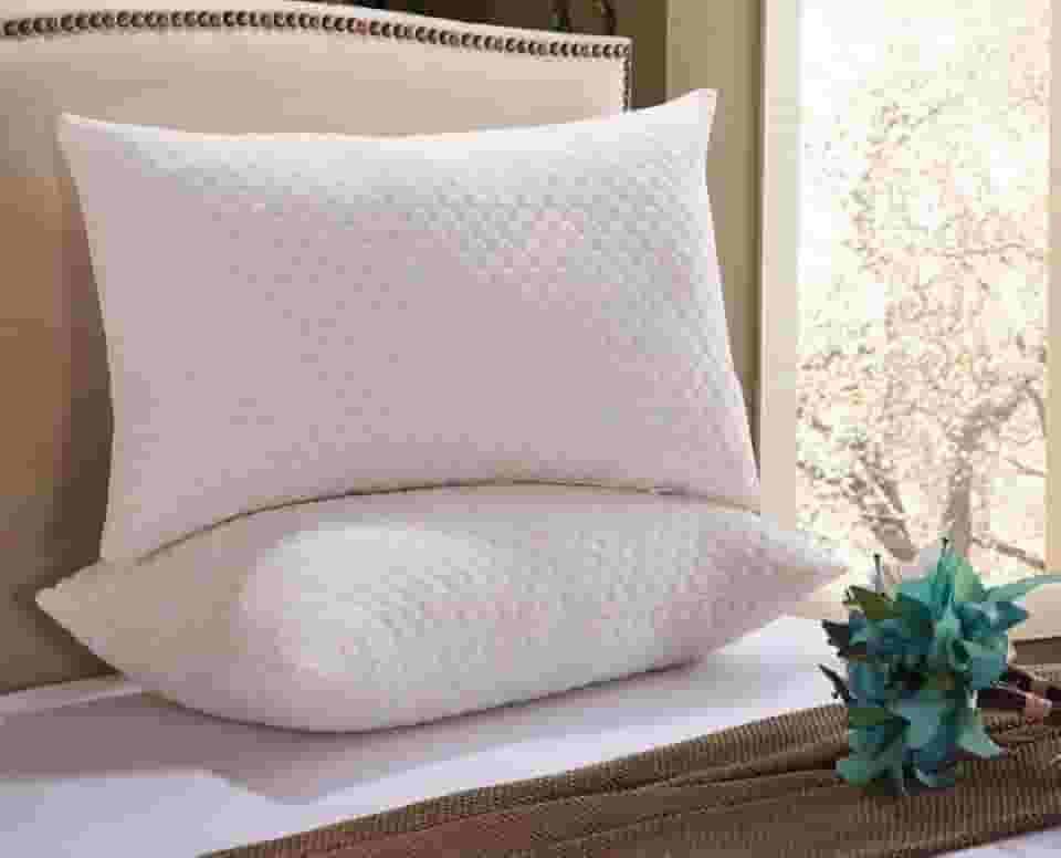 Kit 2 Travesseiros Fibra de Bambu 70x50cm Antistress Alto Firme Antialérgico para Sono Confortável