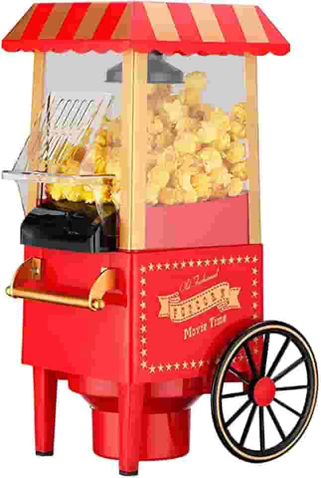 Pipoqueira Elétrica Ar Quente Mini Carrinho Vermelho Vintage127v