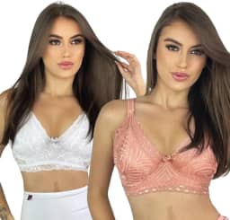 KIT 2 Sutiã Amamentação Renda Gestante Plus Bella
