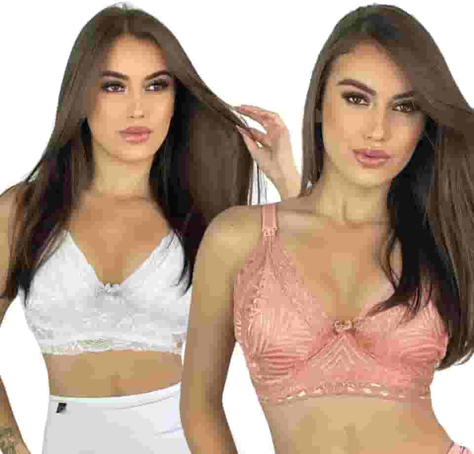 KIT 2 Sutiã Amamentação Renda Gestante Plus Bella