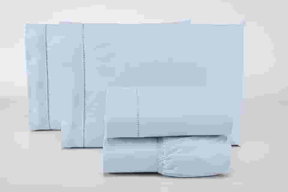 Jogo Lençol Casal 3 Peças 400 Fios 100% Algodão Premium (Azul)